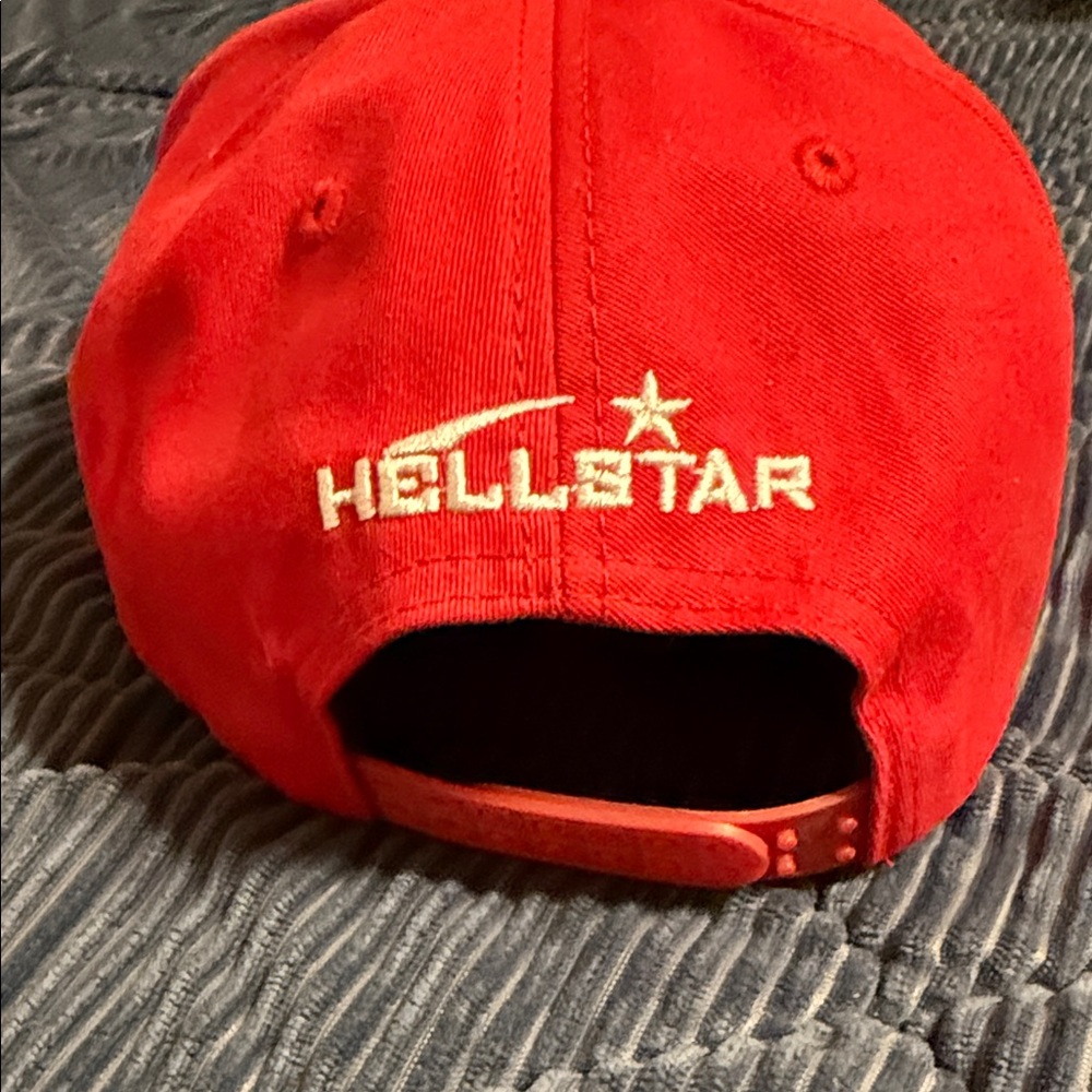 Red Hellstar Baseball Cap With White Embroidery B… - image 3
